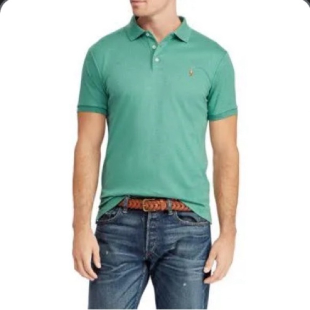 Polo Ralph Lauren Green Pima Soft Touch Polo Shirt Large 100% cotton